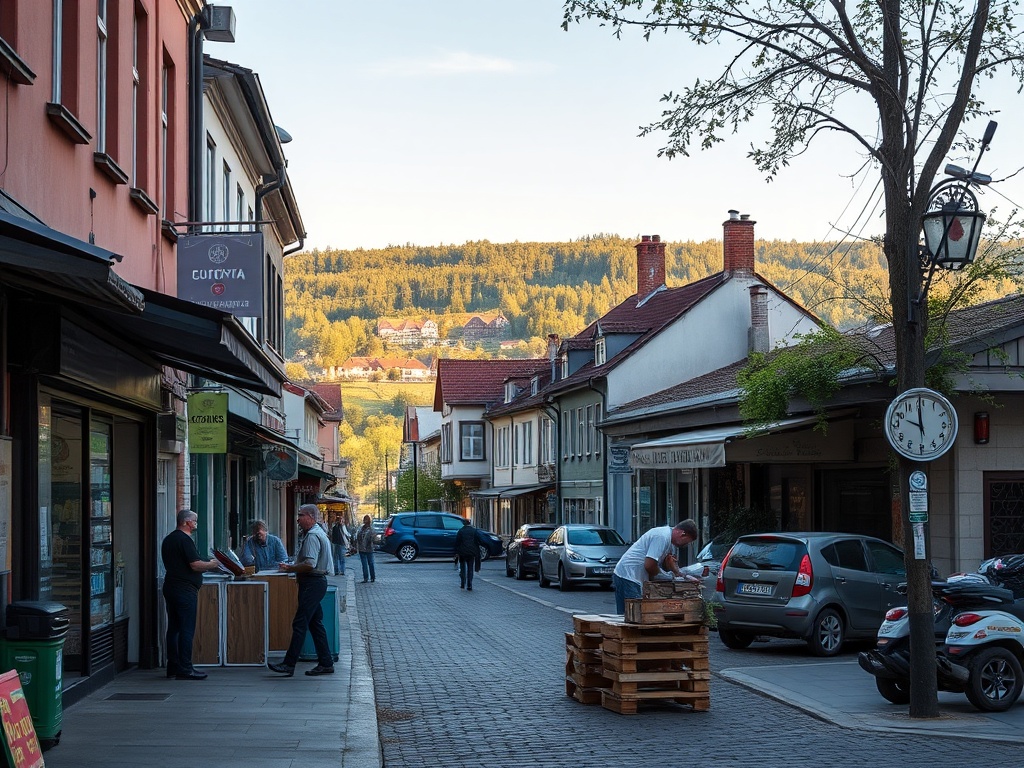 Mapa Złotoryi z zaznaczonymi obszarami inwestycji Funduszy Europejskich