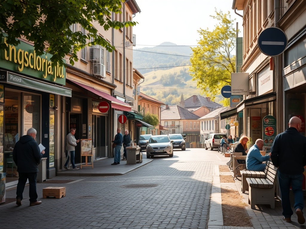 Mapa Złotoryi z zaznaczonymi obszarami inwestycji z Funduszy Europejskich